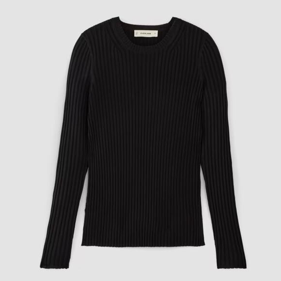 Everlane women sz Xs The Viscose Knit Crew in black, - Picture 3 of 13
